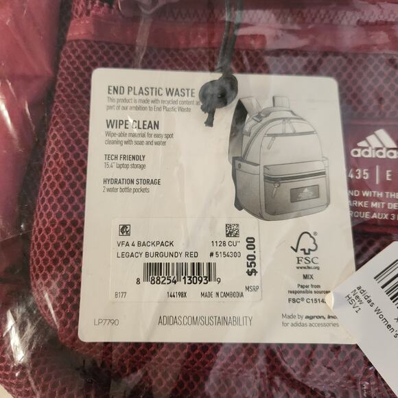 adidas Women's VFA 4 Backpack, Legacy Burgundy Red, One Size - Picture 6 of 6